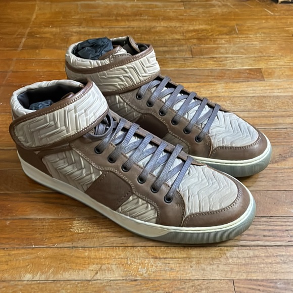 Lanvin mocha brown high-top sneakers, size 10 - Picture 3 of 12